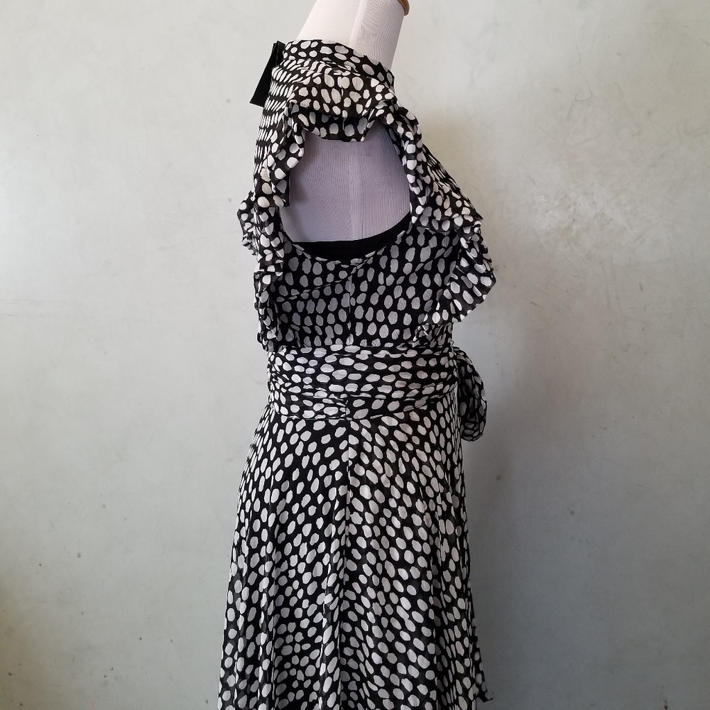 NWT Club Monaco Saffra Printed Ruffle Dress (I28) - Picture 7 of 8